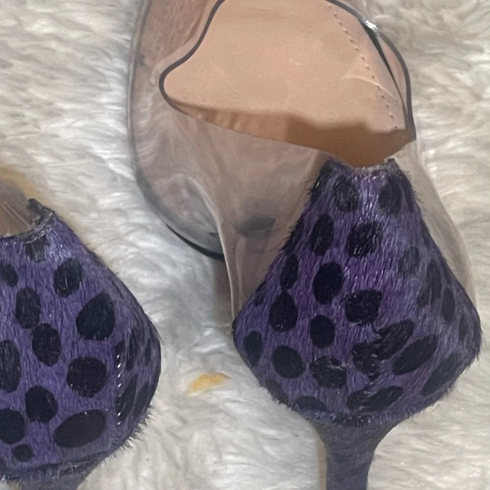 SCHUTZ Blue and Black Transparent Heels pumps size 5.5B